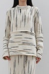SWAYING/KNIT coarse wool gradient pullover SW22AW1T71 white/black brown